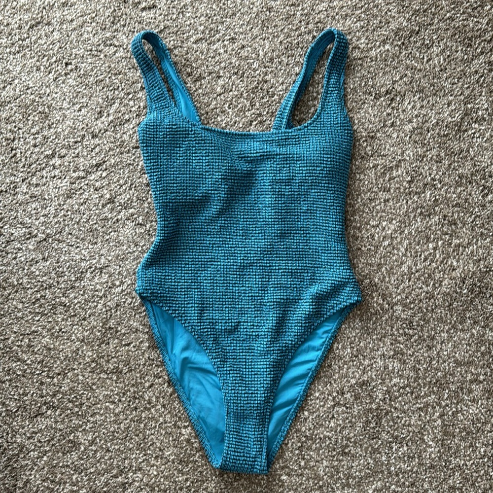 Aerie Lurex Crinkle Babewatch One Piece Swimsuit